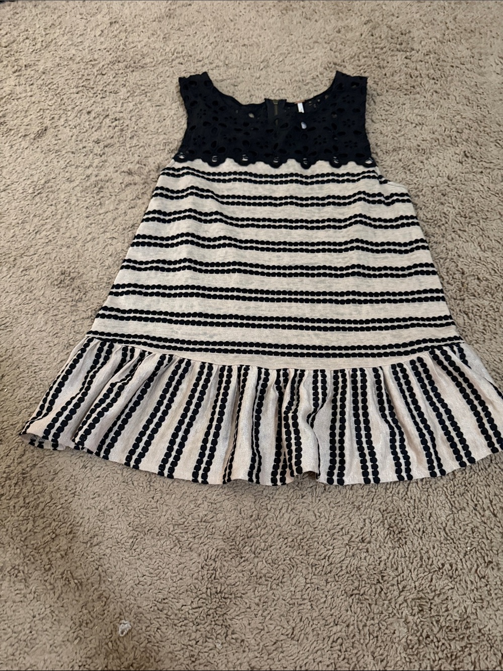 Free People black and white striped peplum top